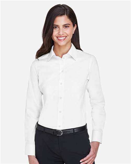Women's Crown Collection® Solid Stretch Twill Woven Dress Shirt - DG530W 3