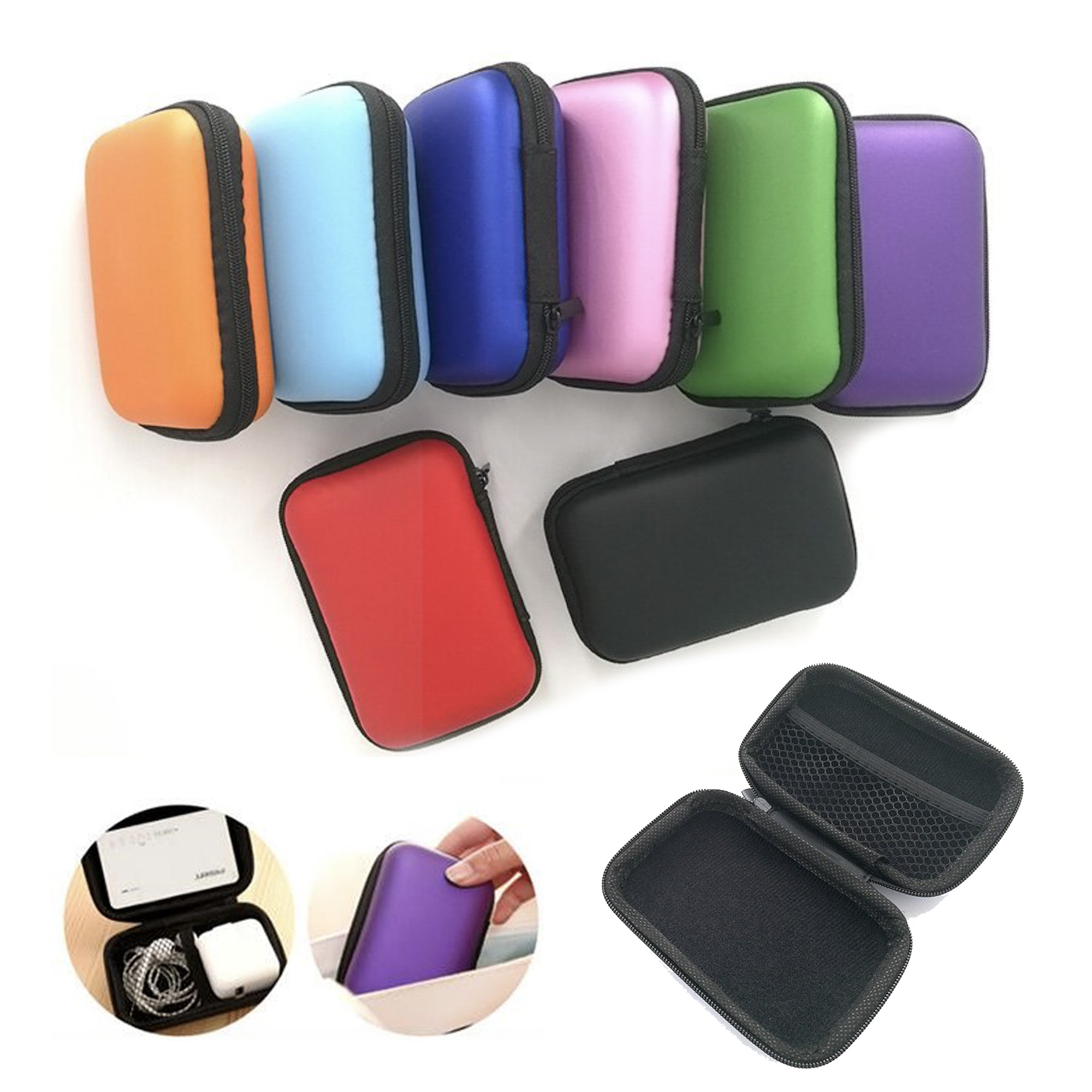 Portable Mini Zipper Hard Headphone Holder Case 2