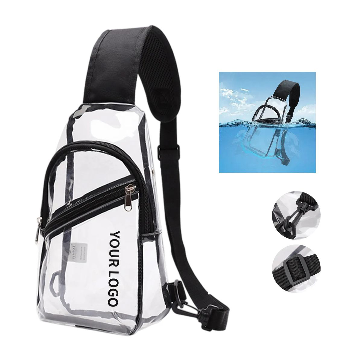 Durable PVC Crossbody Bag with Transparent Body 2
