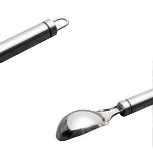 Stainless Steel Ice Cream Scoop Spoon With Elegant Double Black Ring Handle 6