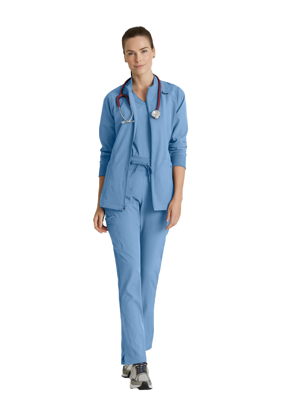 Barco One - Women's Four-Pocket Zip-Up Venture Warm-Up Scrub Jacket 4