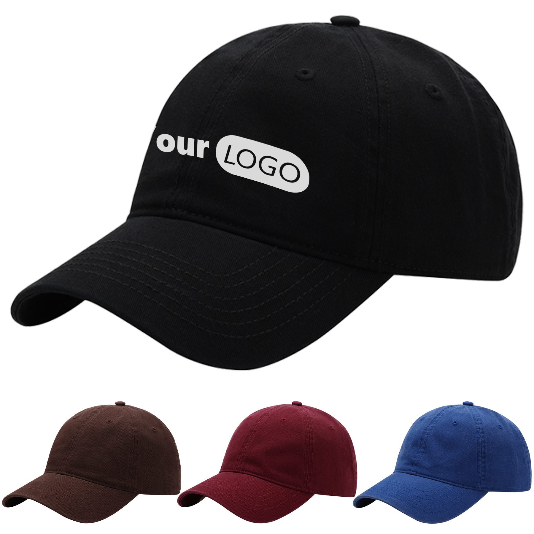 Cotton Washed Solid Color Soft Top Duckbill Cap 3