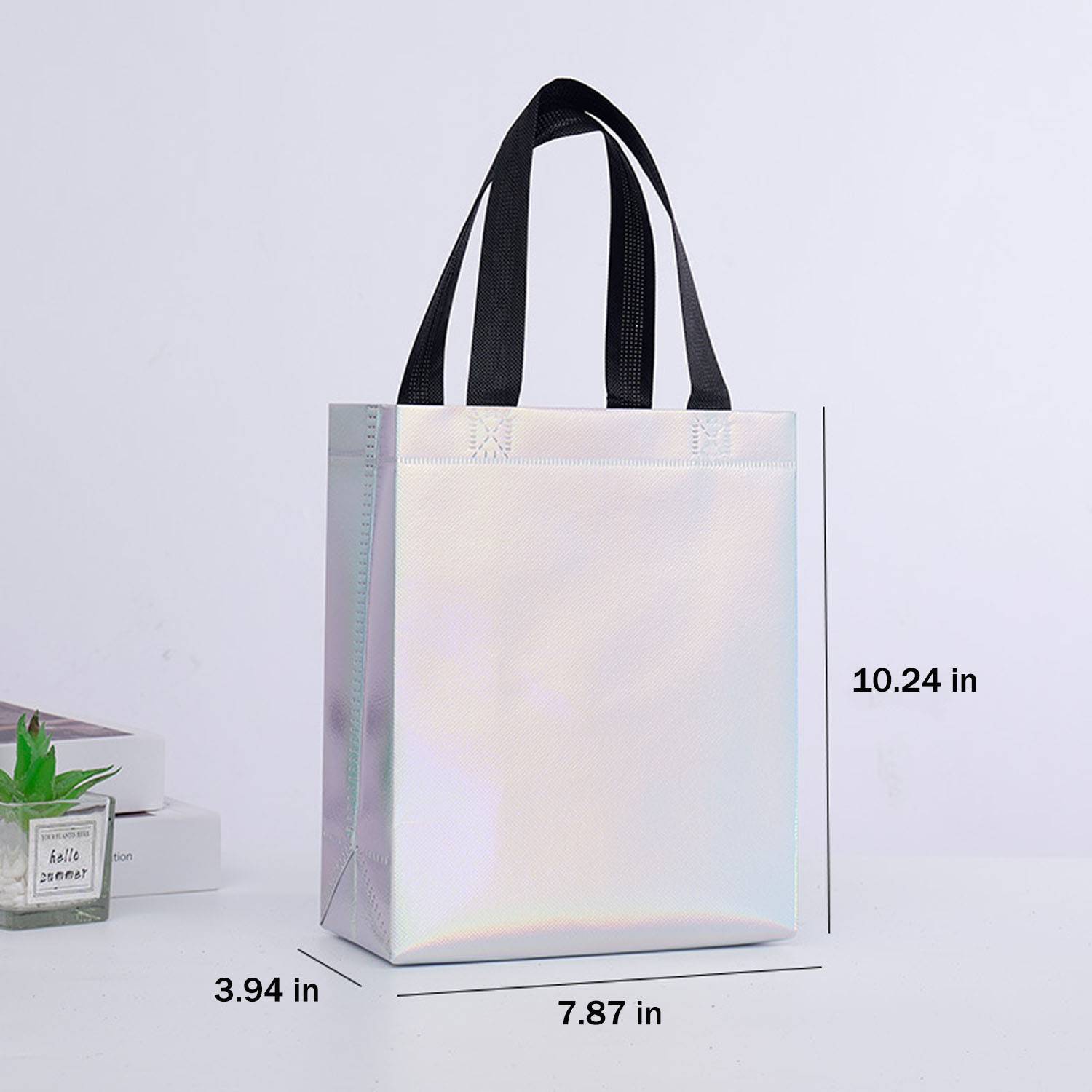 Reusable Waterproof Iridescent Non Woven Tote Bag 4