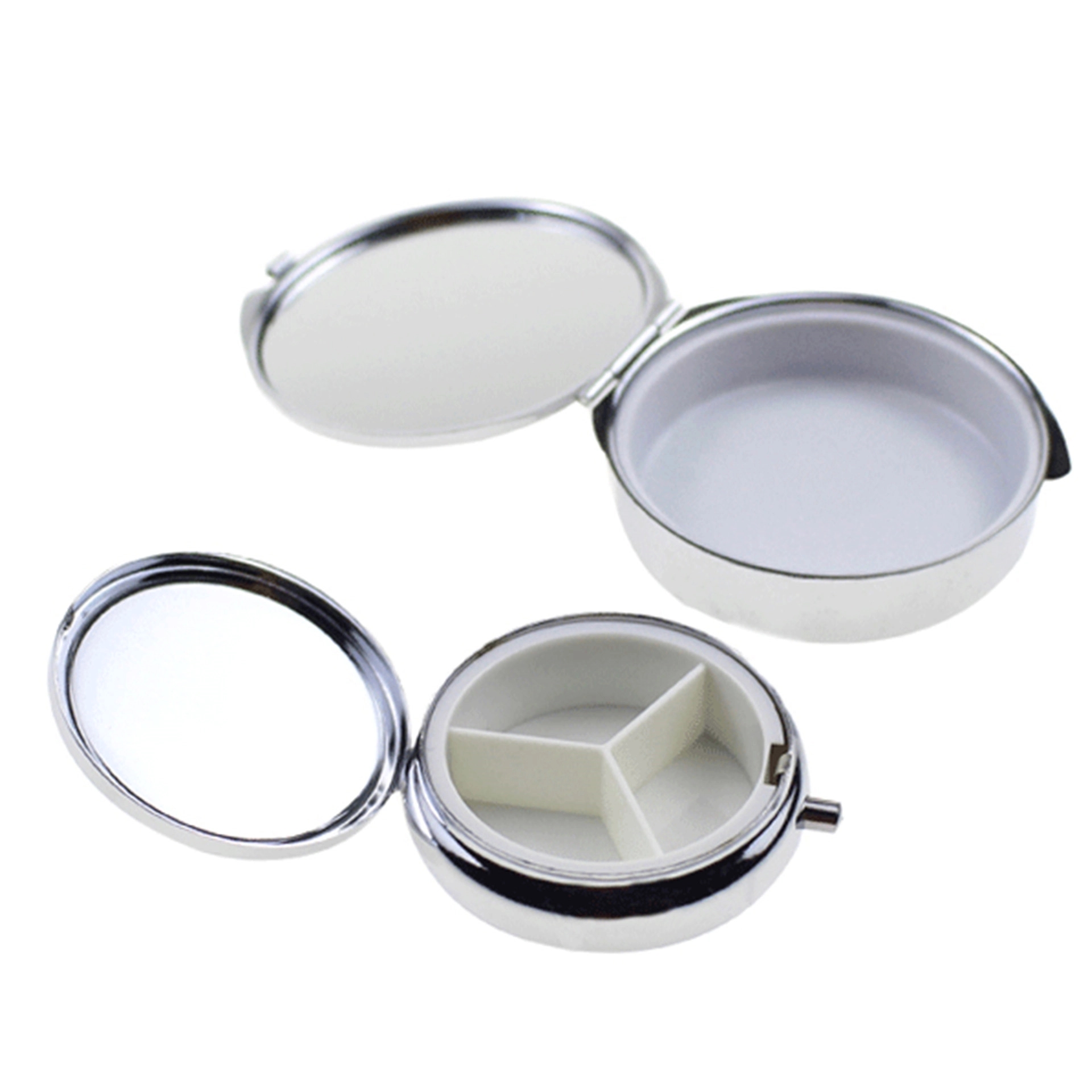 Portable Mini Silver Medicine Drug Holder Container 3