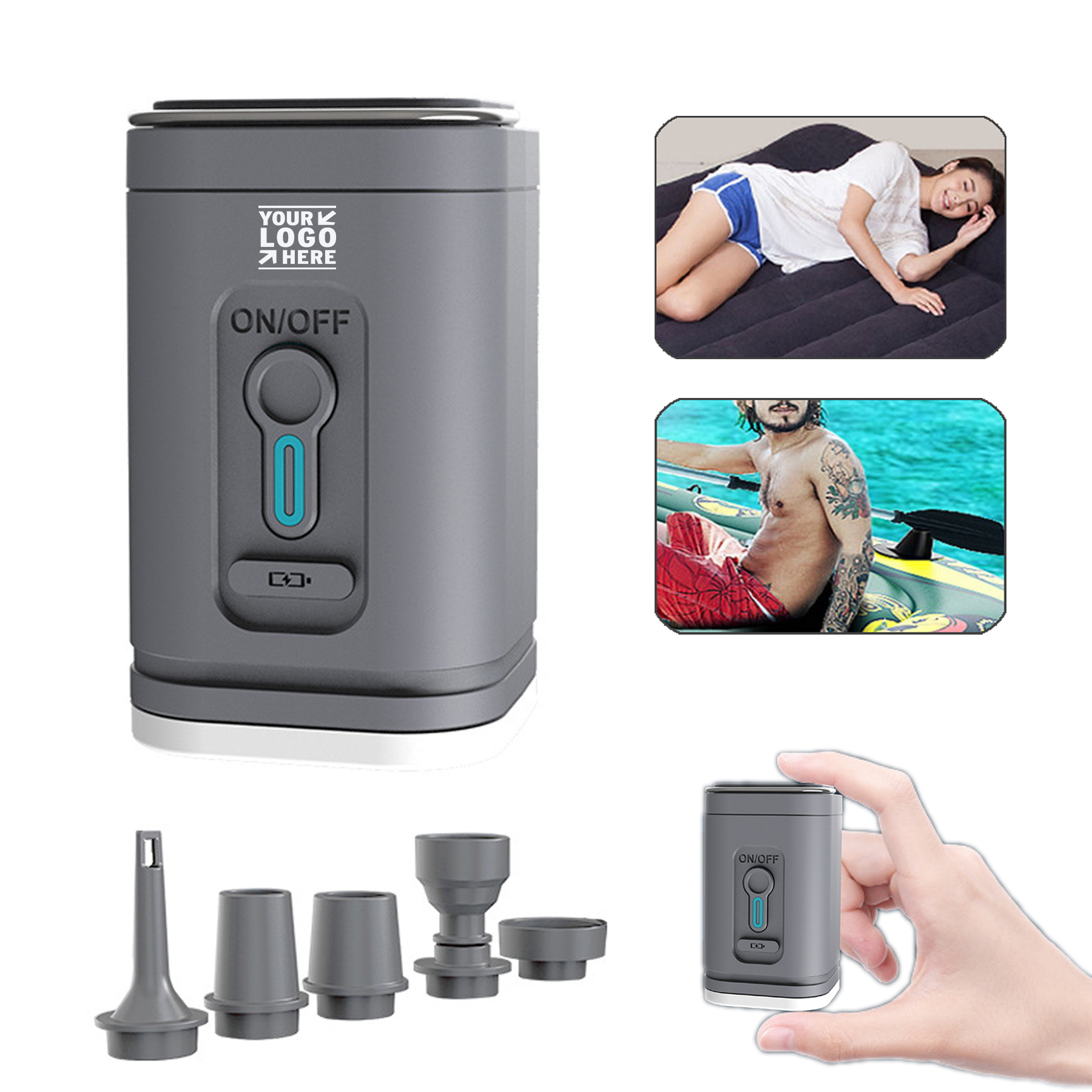 Rechargeable Inflate Deflate Mini Inflatables Portable Electric Air Pump 2