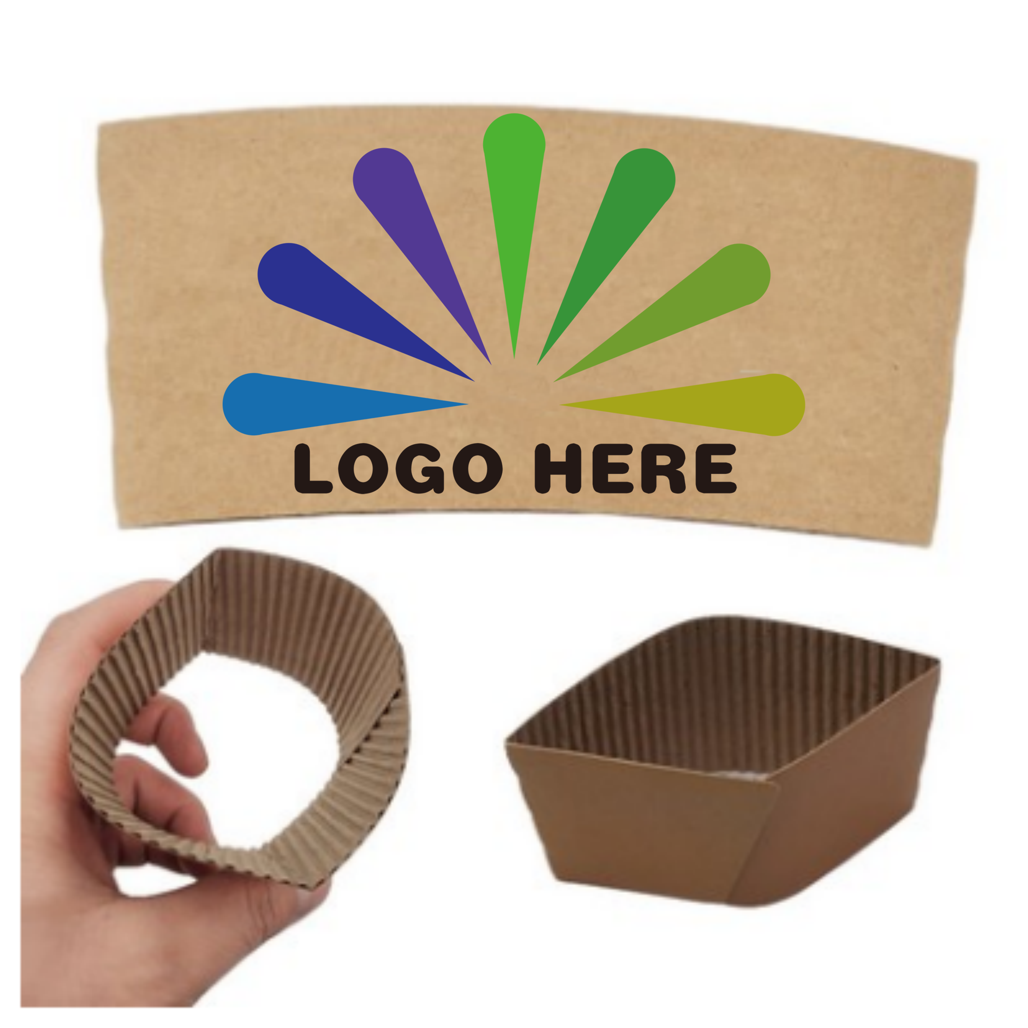 Custom Premium Printed Kraft Coffee Cup Sleeves 1