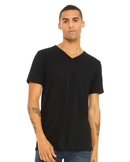 Unisex Textured Jersey V-Neck Tee - 3655 43