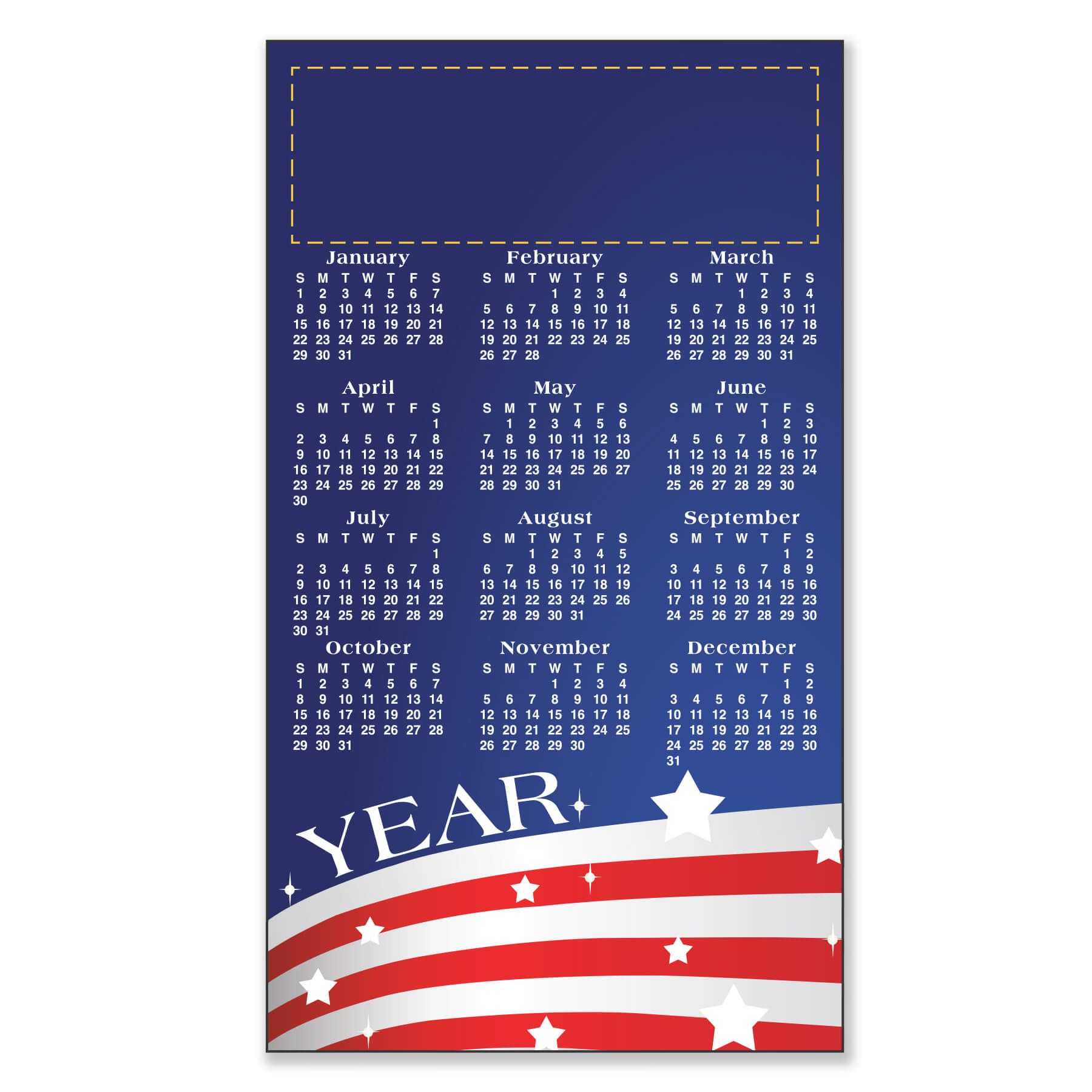 4" x 7" Large Magnetic Calendar 20 Mil 5
