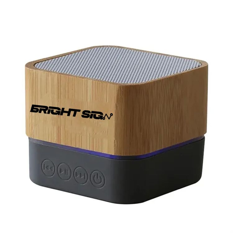 Customizable Bamboo Portable Bluetooth Brown Speaker 2