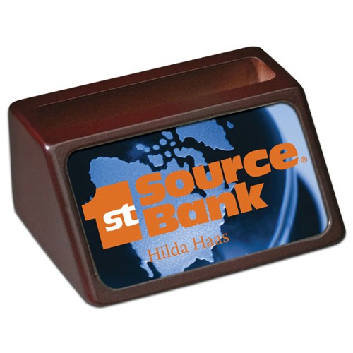 Mahogany Business Card Holder with Sublimatable Inserts 2