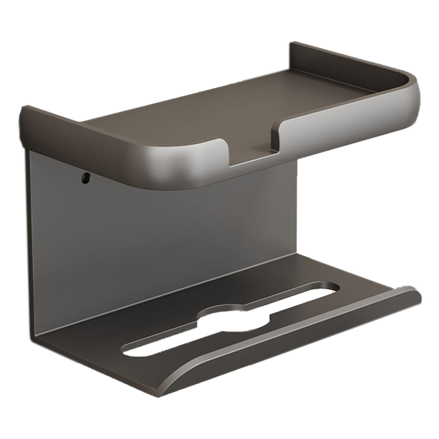 Aluminum Toilet Paper Roll Holder with Shelf for Bathroom 2