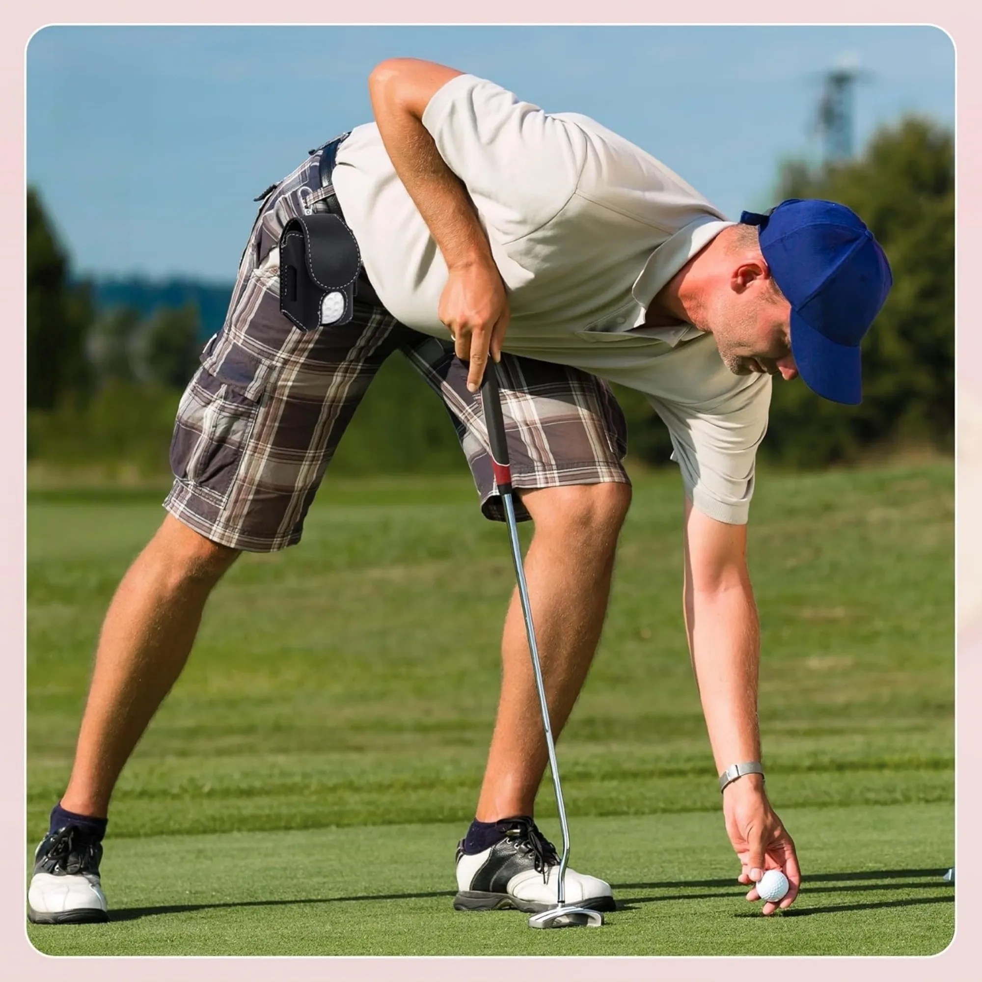 Personalized Leather Golf Ball Pouch Bag 9