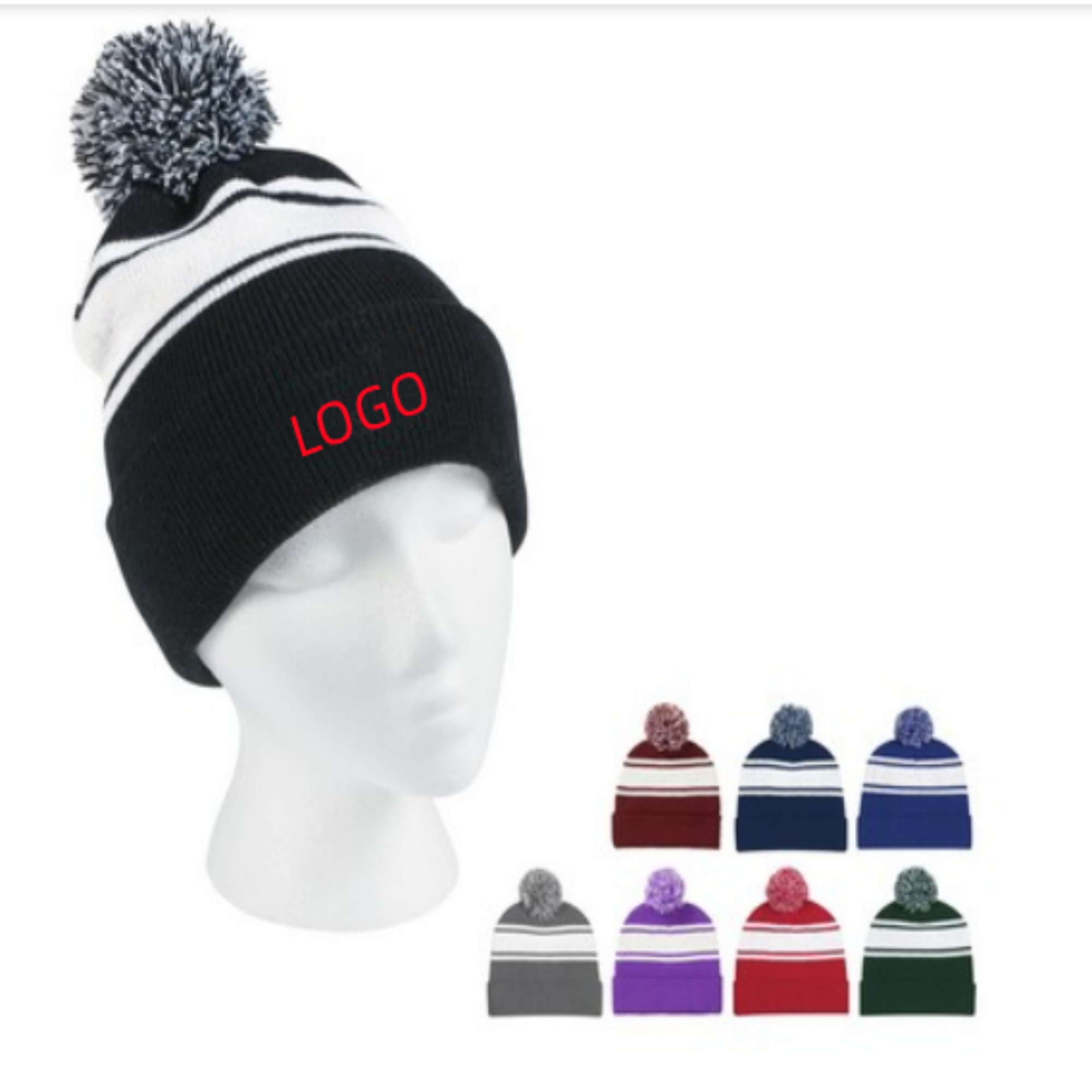 Full Color Acrylic Knit Beains Hat 3