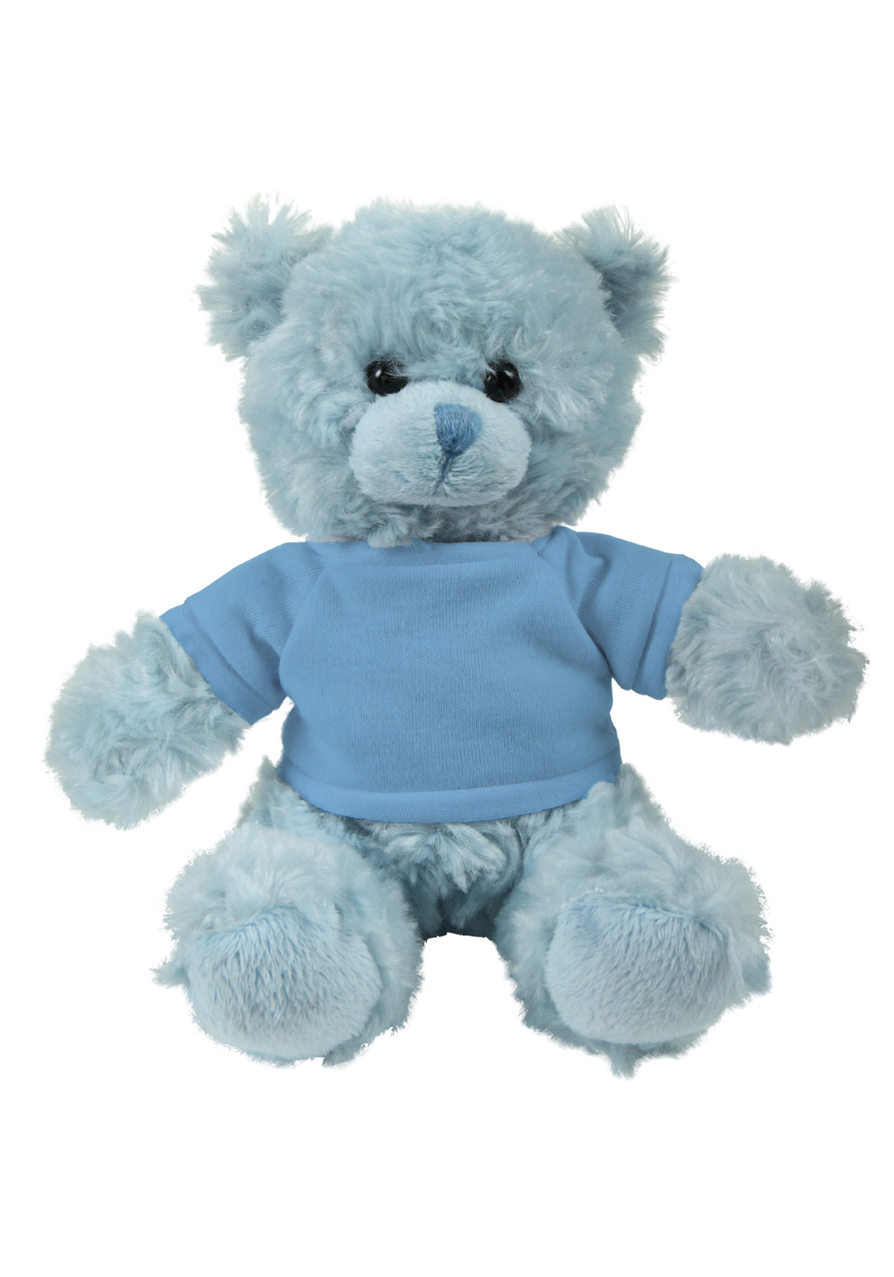 soft plush Blue Curly Sitting Bear  with t-shirt