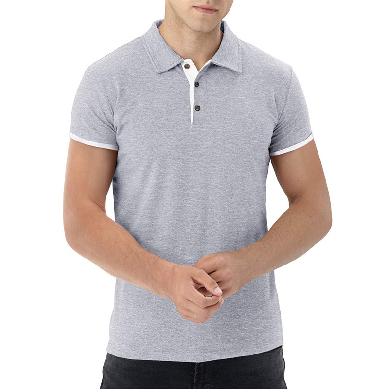 Business Men's Short Sleeve Lapel Polo Shirt / Button 3