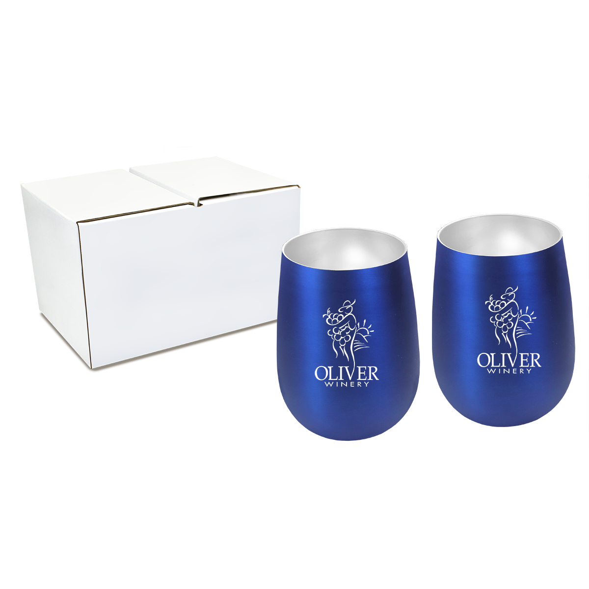 Halcyon® 12 oz. Stainless Steel Wine Glass - Gift Set