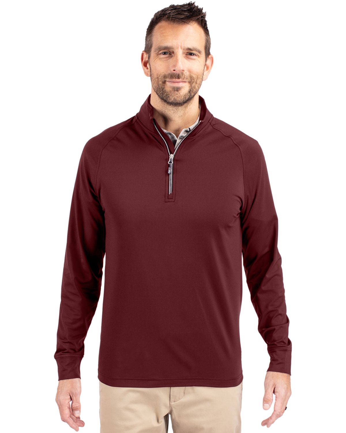Cutter & Buck Adapt Recycled Soft Knit Stretch  Mens Quarter Zip Pullover 152