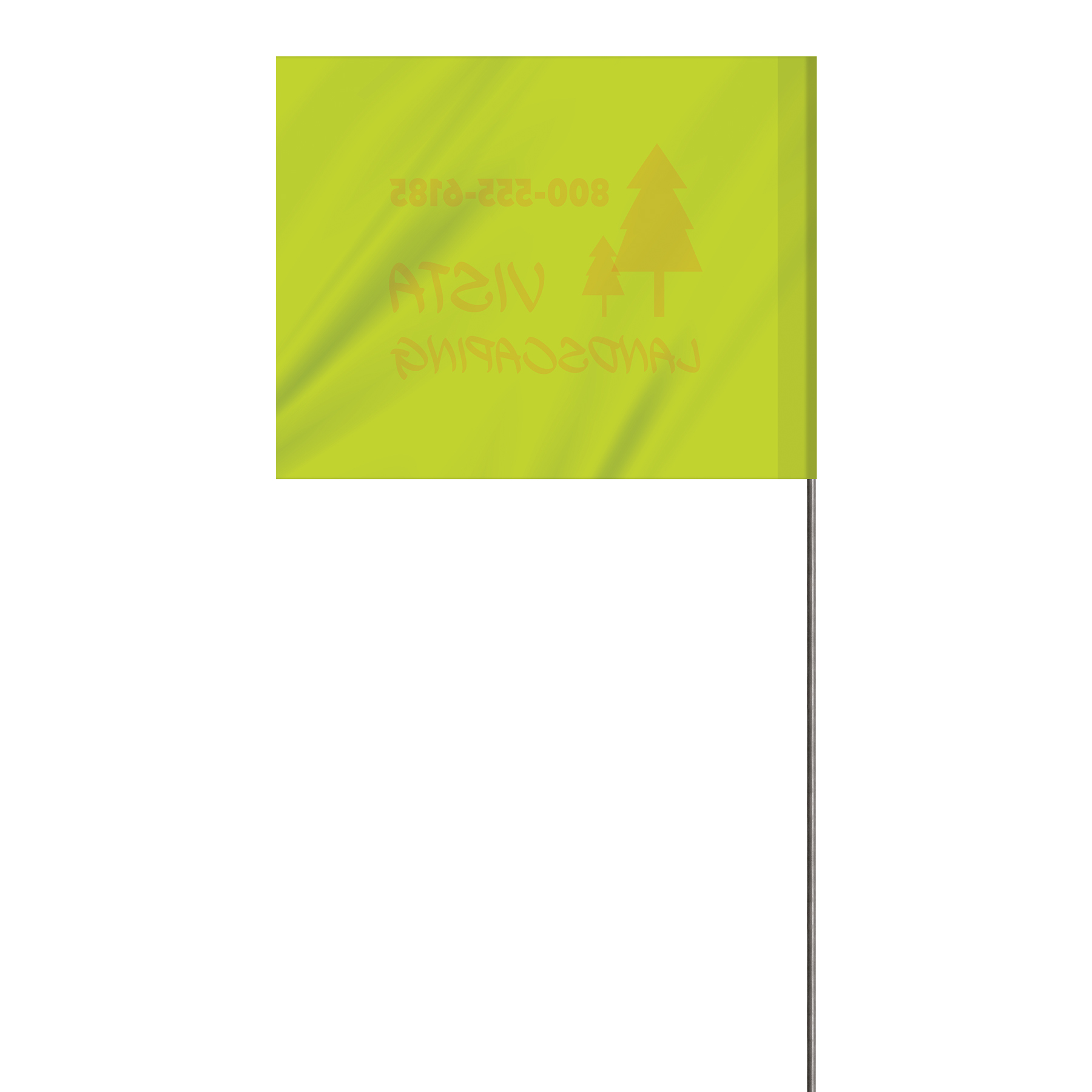 1-Color 4" x 5" Custom Vinyl Marking Flag with 30" Wire 21