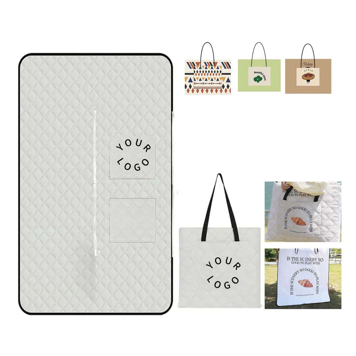 Foldable Picnic Tote with Comfortable Sitting Surface 4