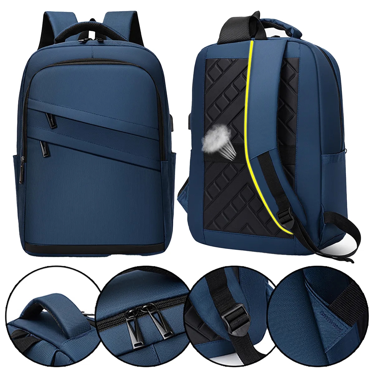 20 L Waterproof Business Laptop Usb Charging Travel Backpack 3