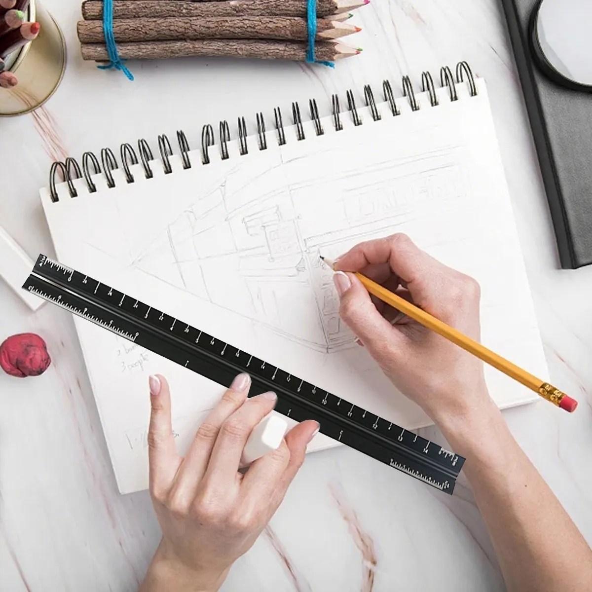 Aluminum Triangular Architectural Scale Ruler 2