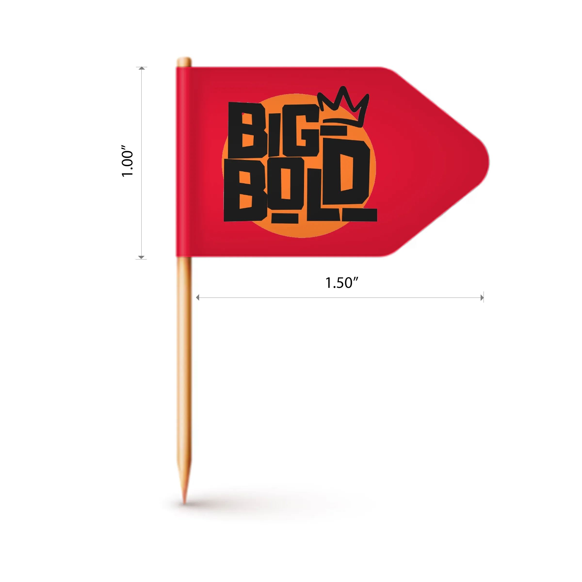 Custom Paper Toothpick Flags - Style H Flag Size 1" x 1.5" 4