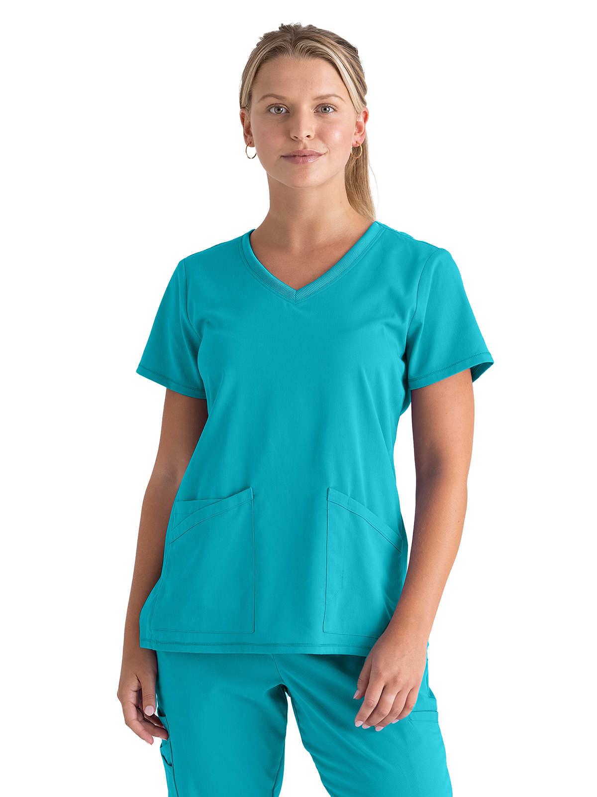 Grey's Anatomy Spandex Stretch - Women's Three-Pocket V-Neck Serena Scrub Top 43
