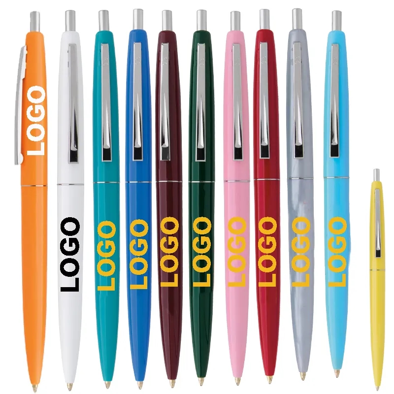 Plastic Click Silver Ballpoint Pens 2