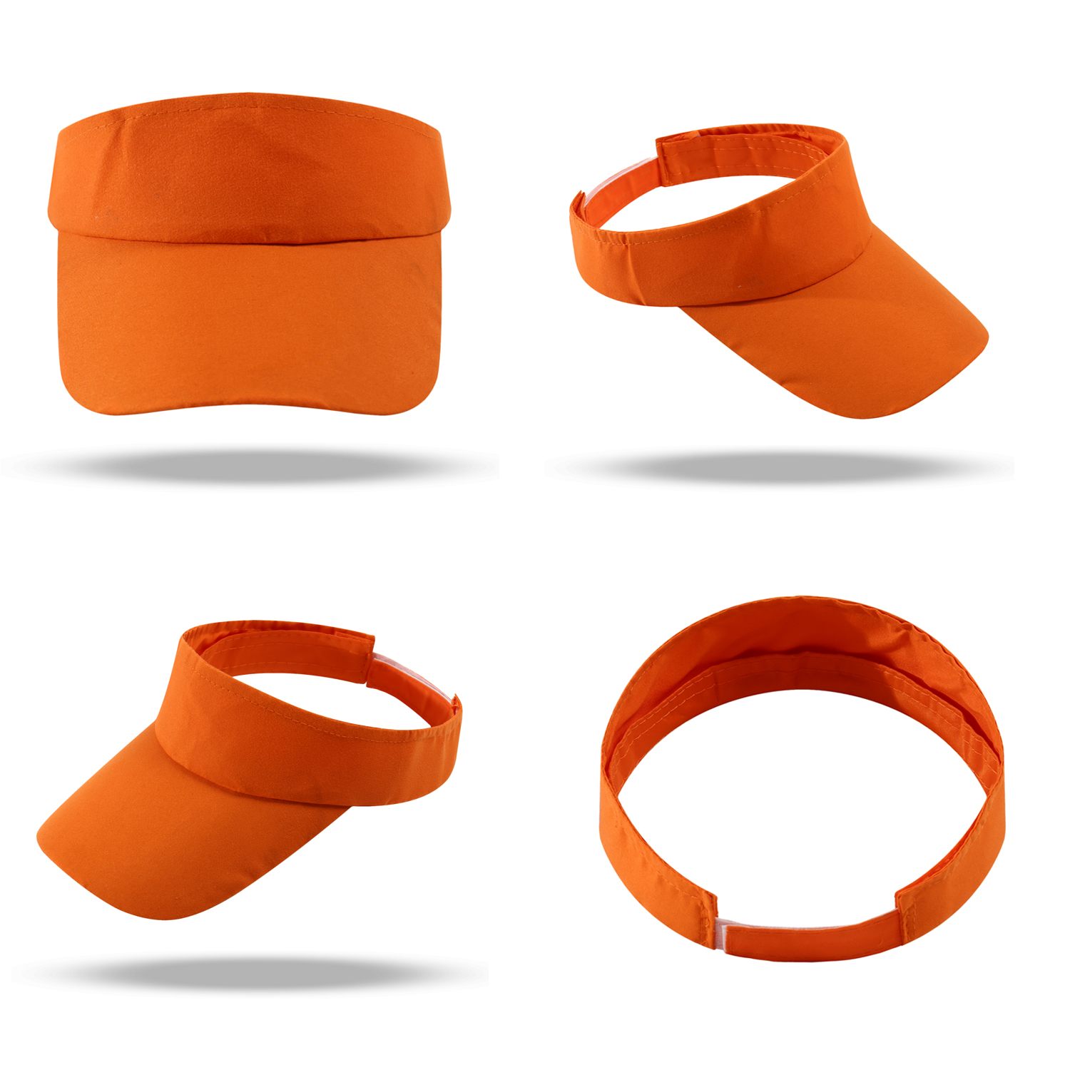 Stock Solid Color Poly Peach Skin Visor w/Velcro Back Fastener 8