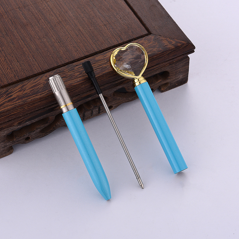 Metal Ball Pen with Heart Shape Crystal Diamond 8