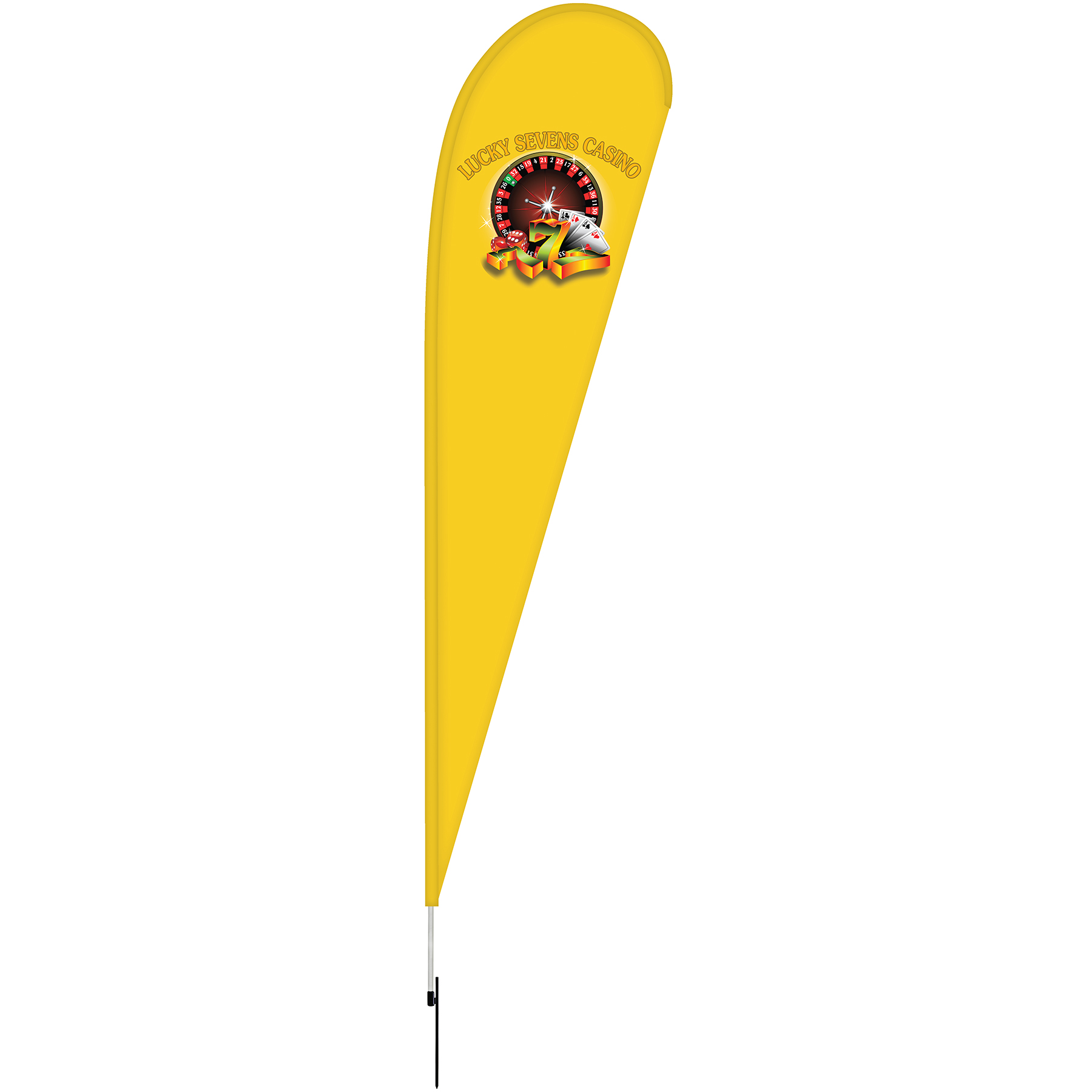 12' Double Sided Teardrop Banner w/ Premium Hardware & Spike 4