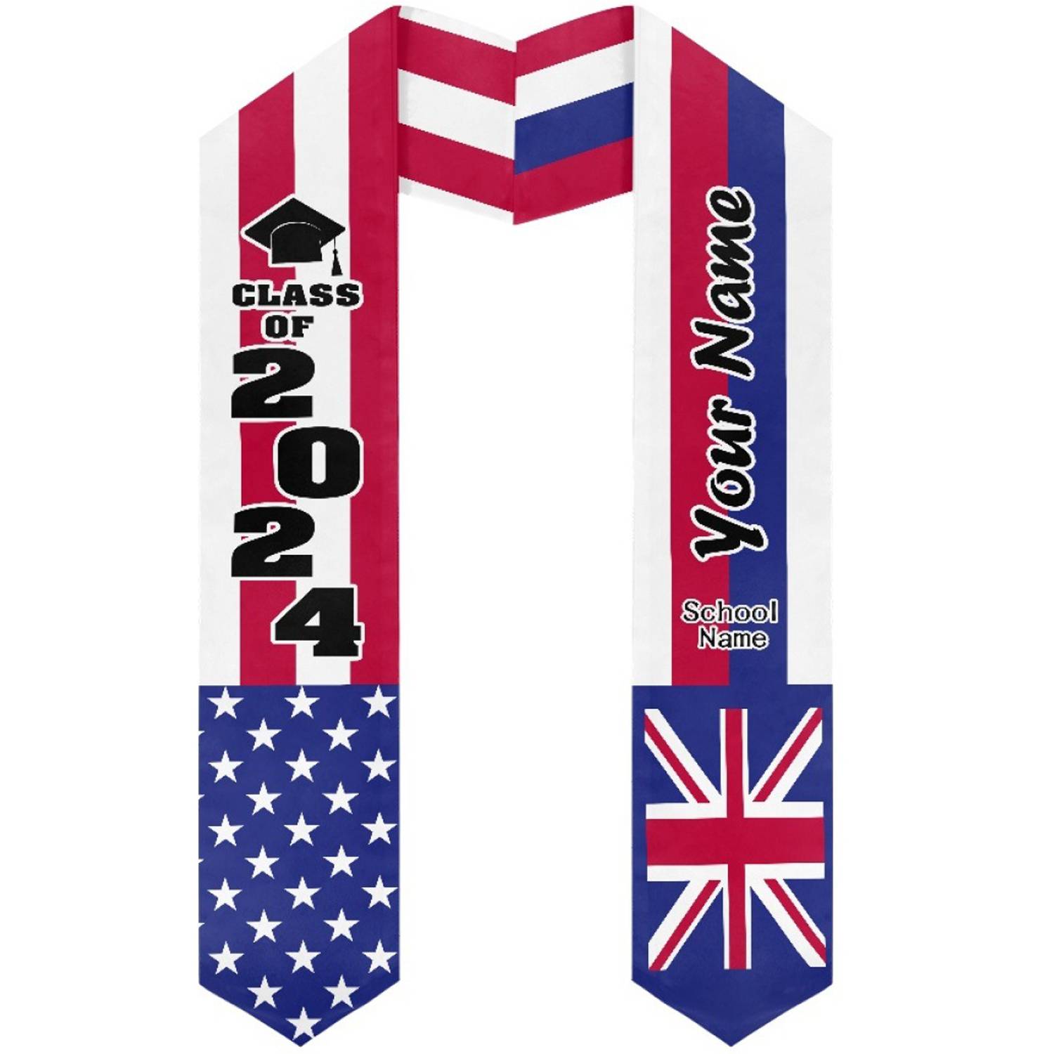 37" Custom Wearproof Graduation Stole Sash w/ Name & Photo 13