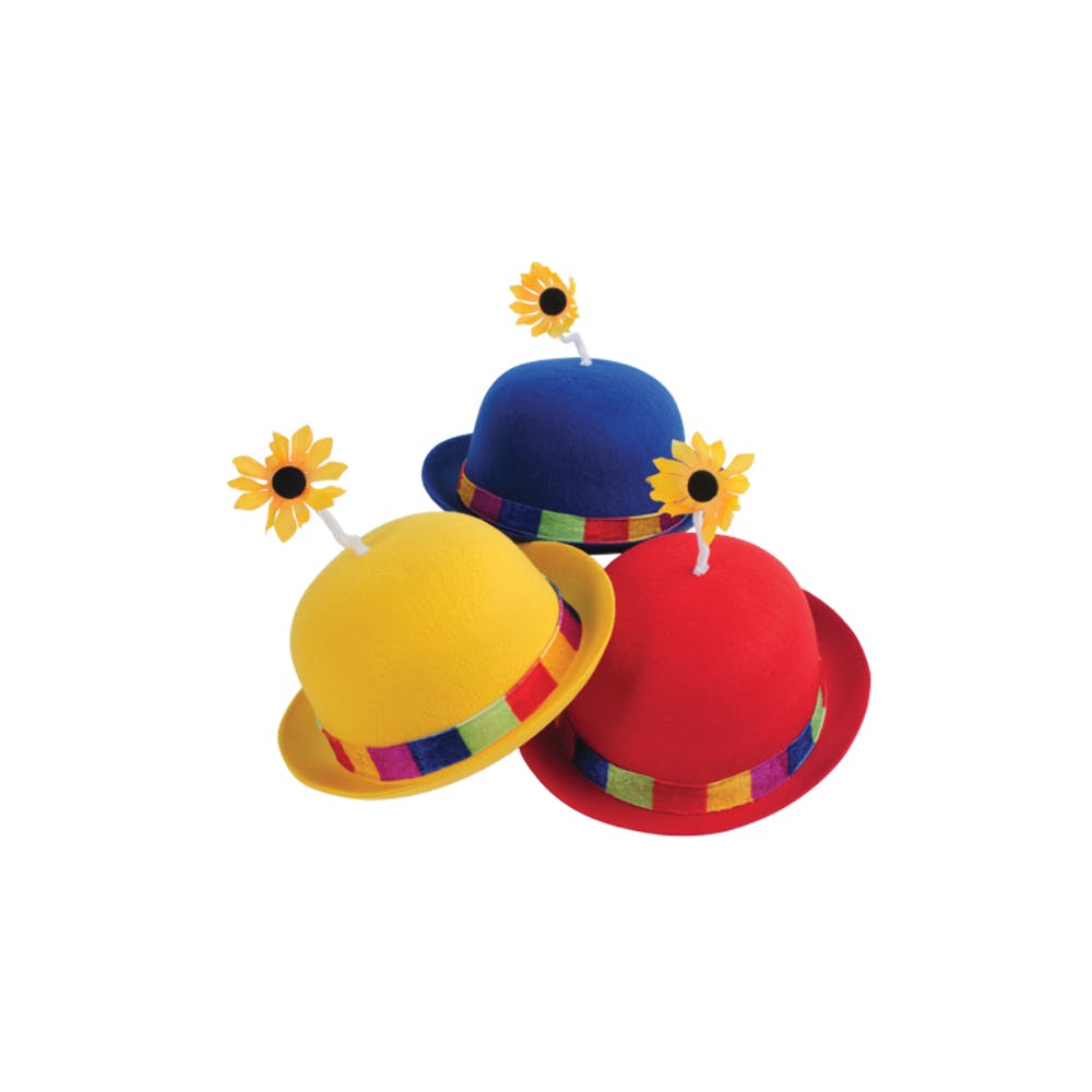 Clown Bowler Derby Hats - Assorted 2