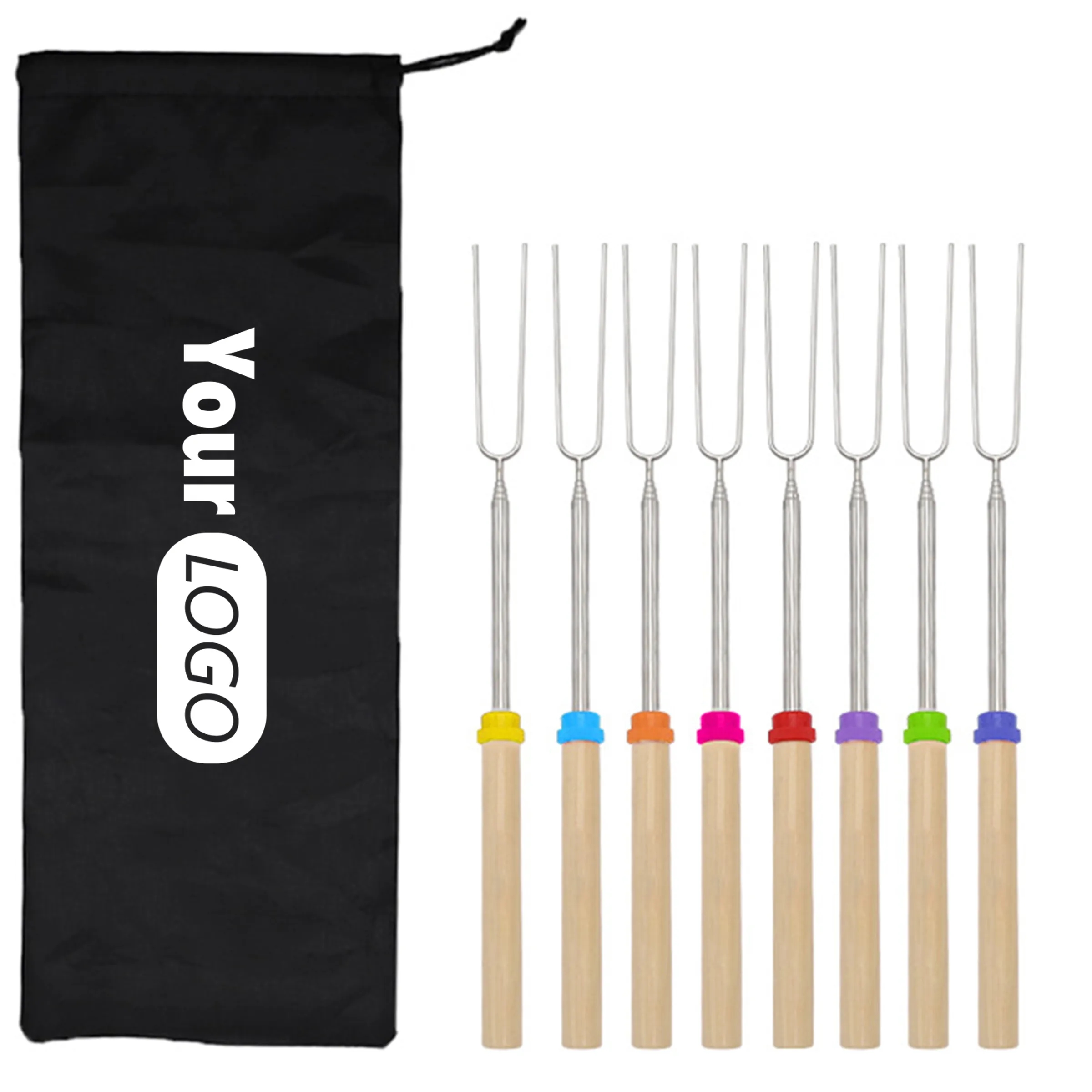 Stainless Steel Telescopic Barbecue Fork Set 4
