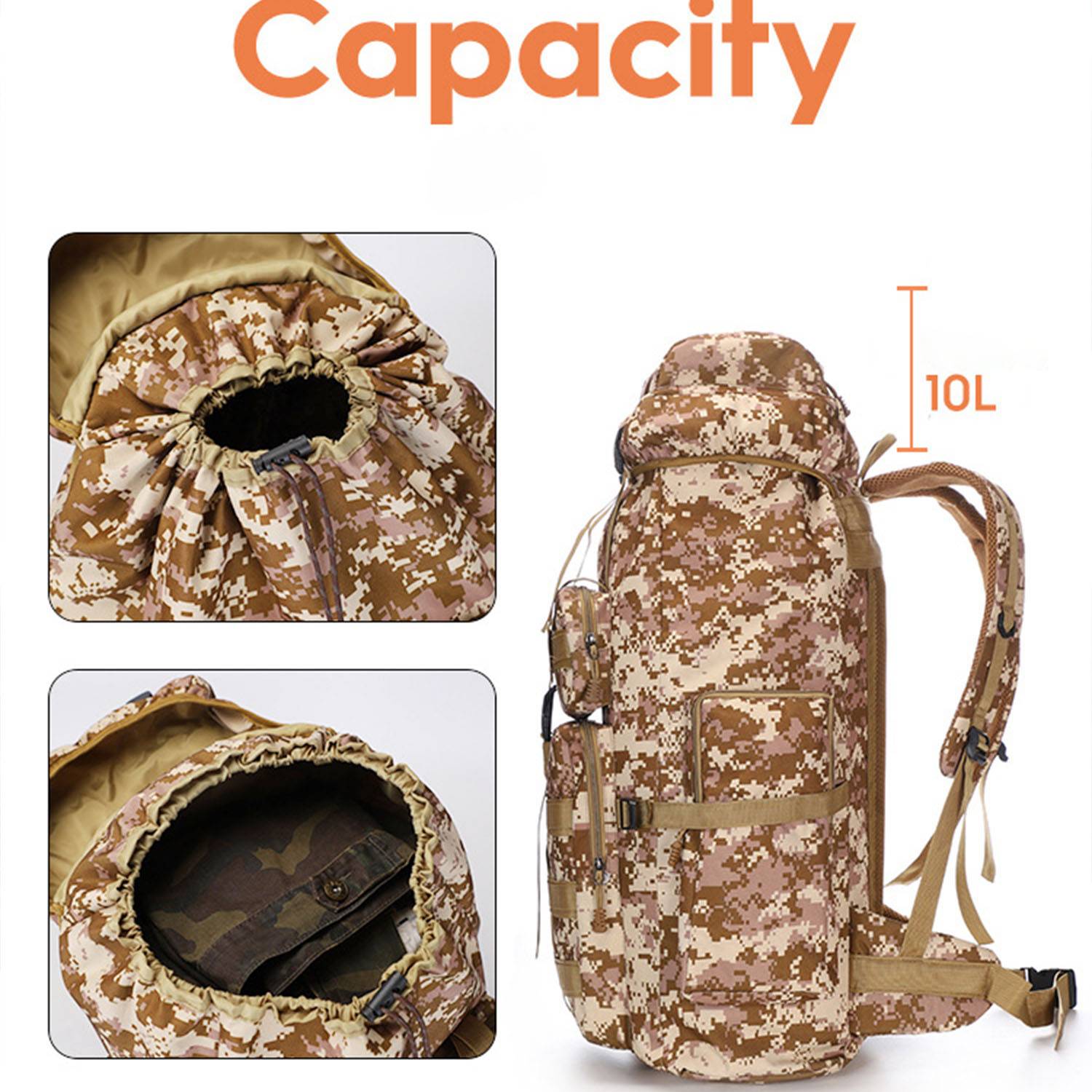 Aluminum Alloy Bracket Travel Backpack Tactical Bag 3