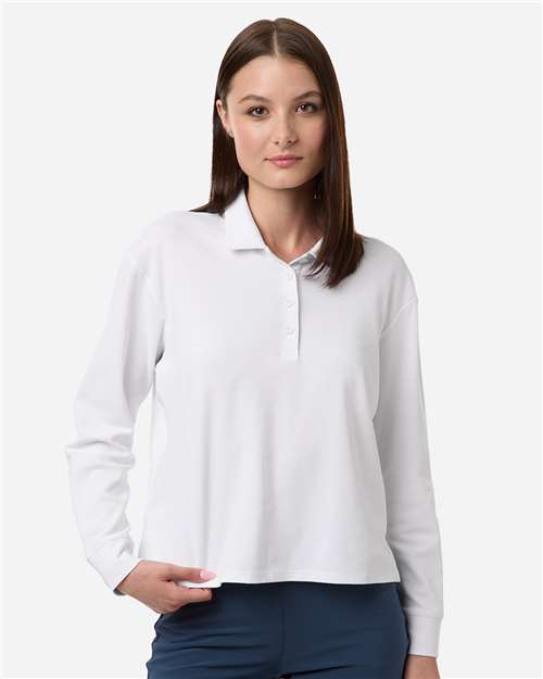 Women's Beyond Long Sleeve Loose Polo - A1008 19