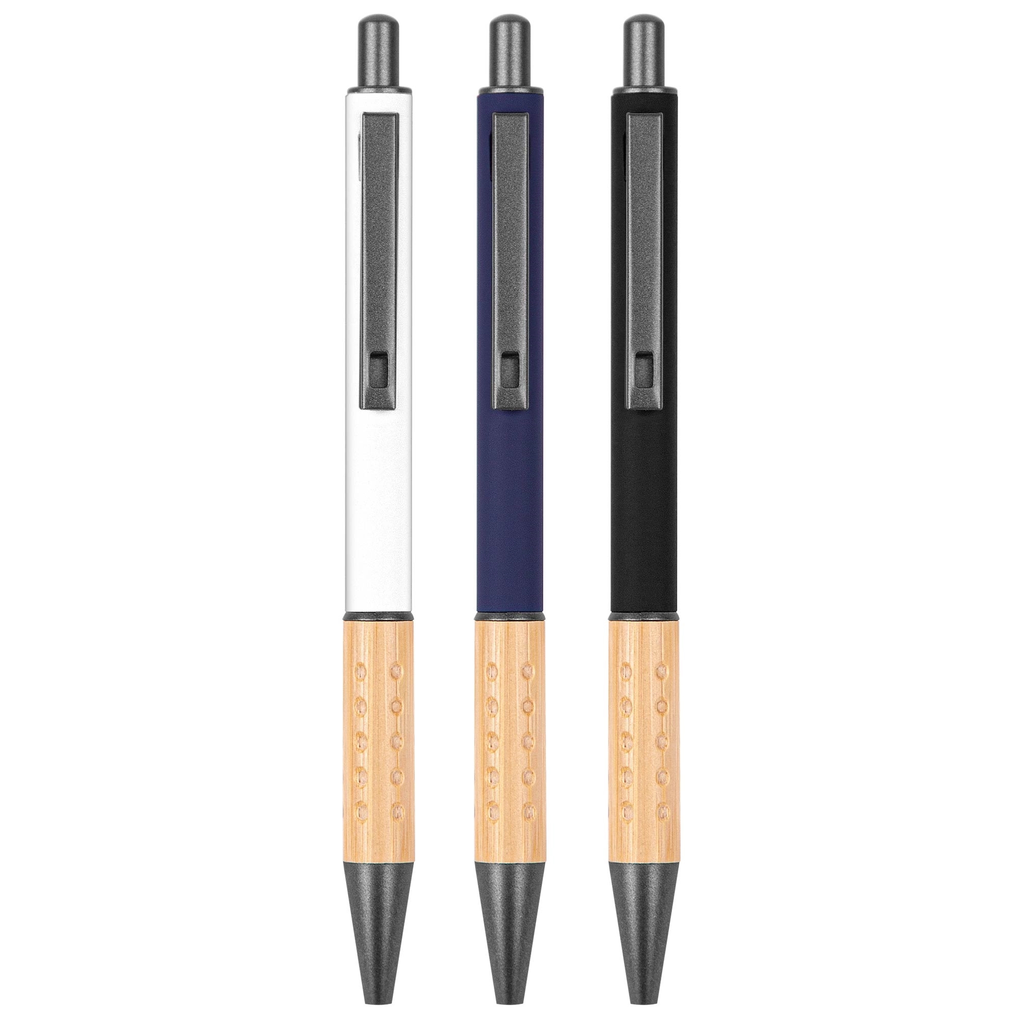 The Gosford Gunmetal Click-Action Ballpoint Pen with Bamboo 11