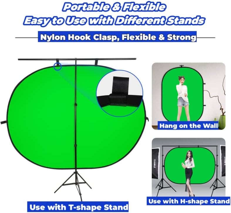 39.4 * 59.1" Double Sided Collapsible Green Screen with Carrying Bag 2