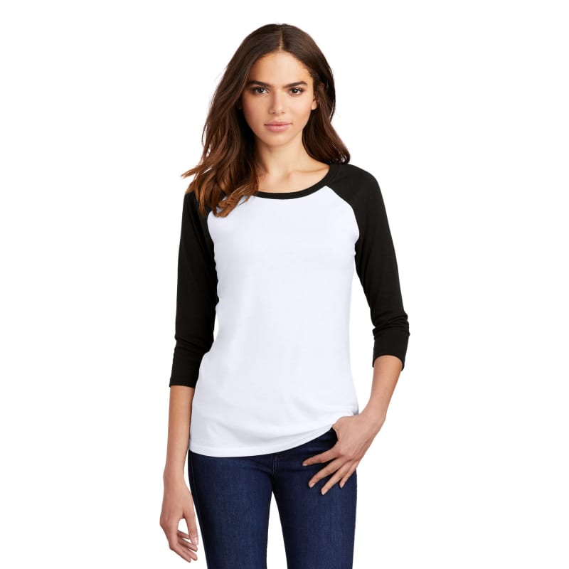 District Women's Perfect Tri 3/4-Sleeve Raglan. 14