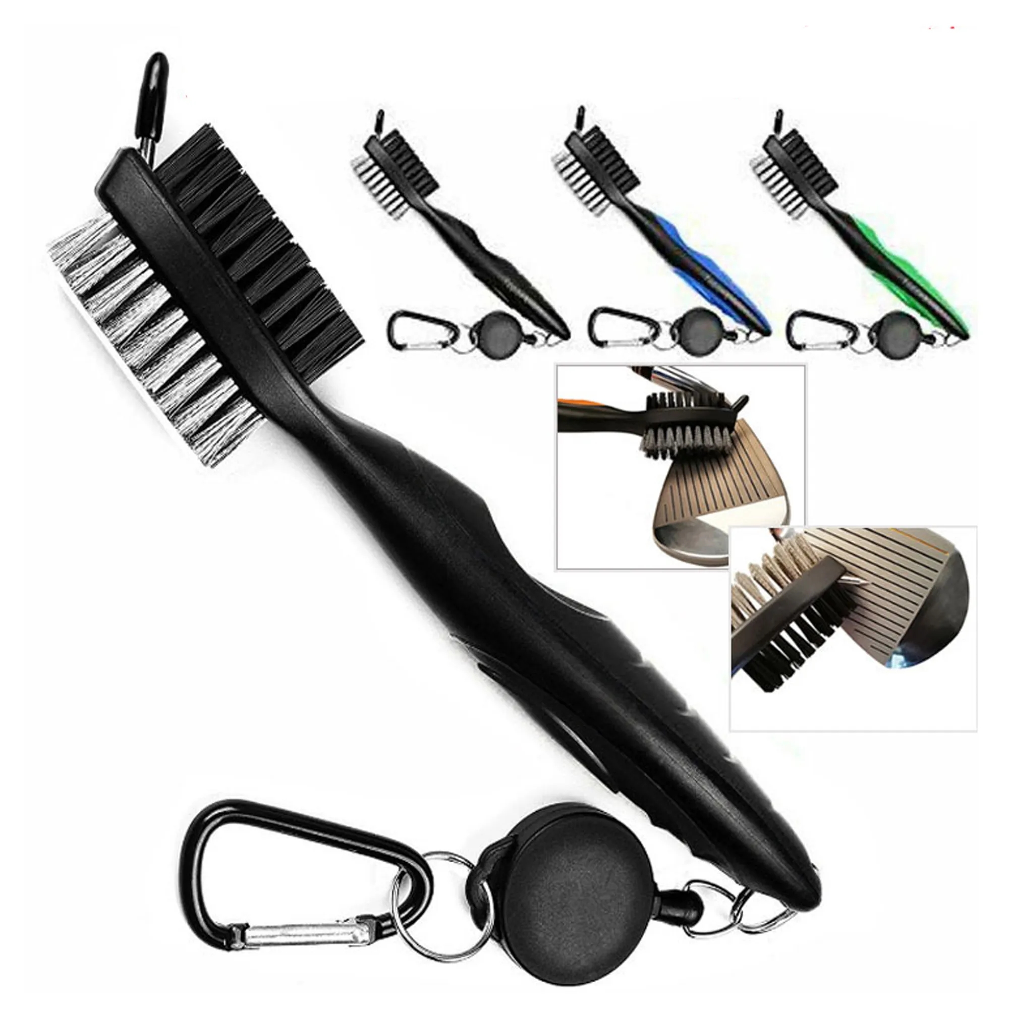 Golf Club Cleaning Brush With Retractable Keychain 2
