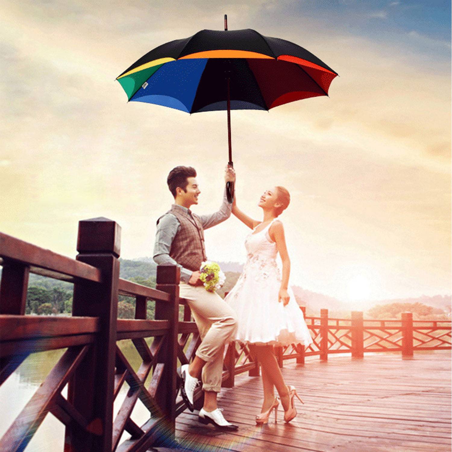 Double Layer Rainbow Umbrella 5
