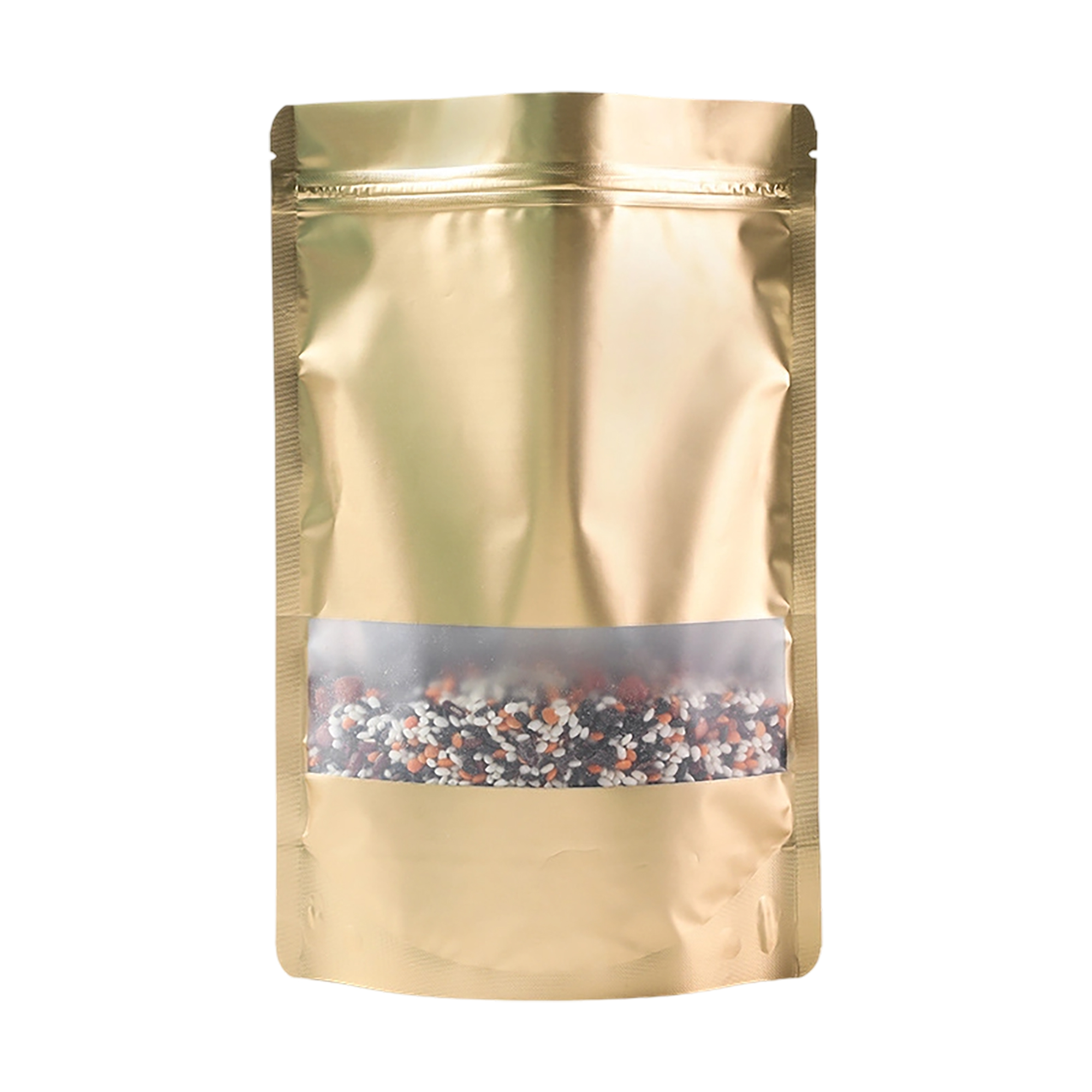 Aluminum Foil Stand Up Zipper Pouch With Clear Window 4.8 x 7.9" 2
