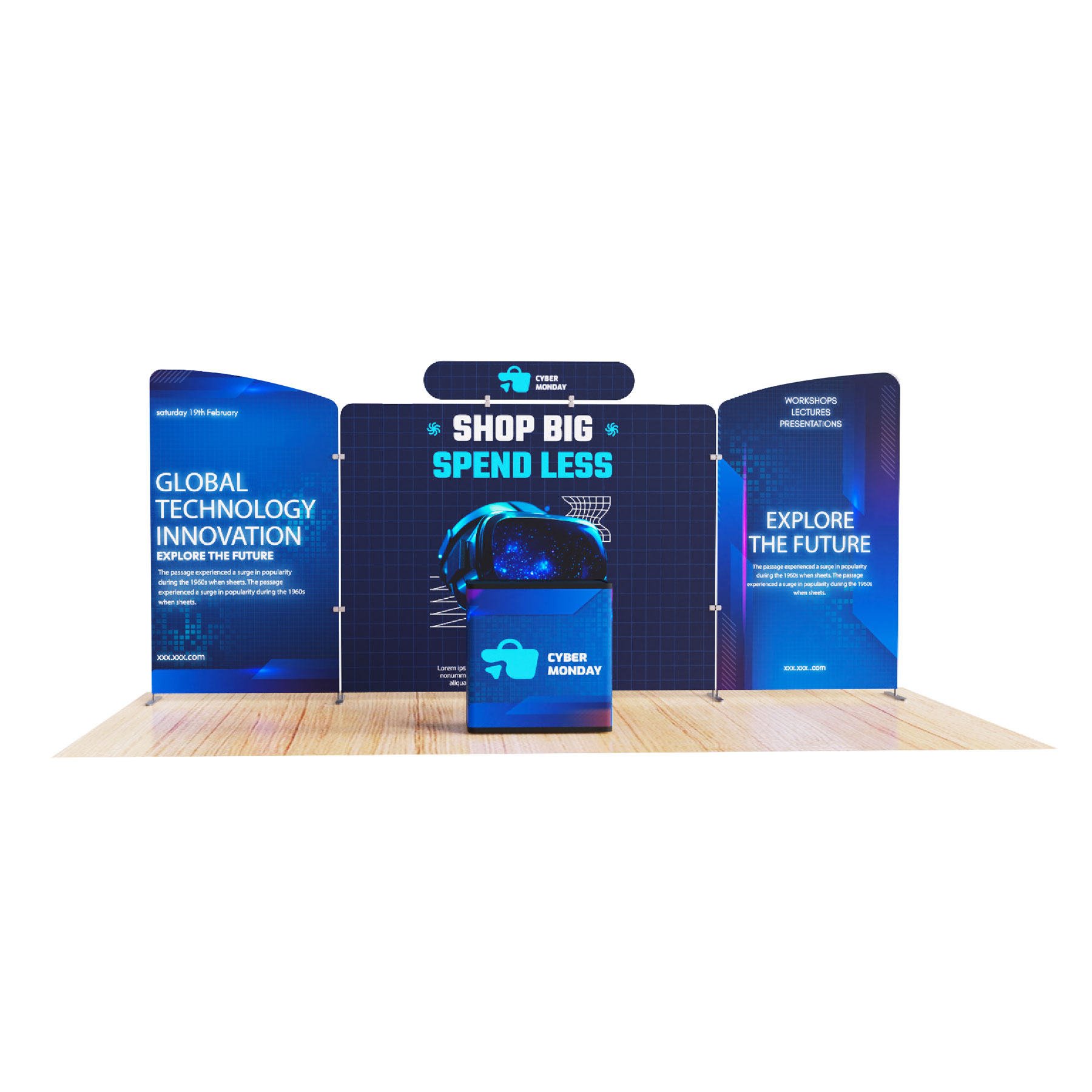 10' X 20' Custom Straight Tension Fabric Trade Show Booth Kit 1