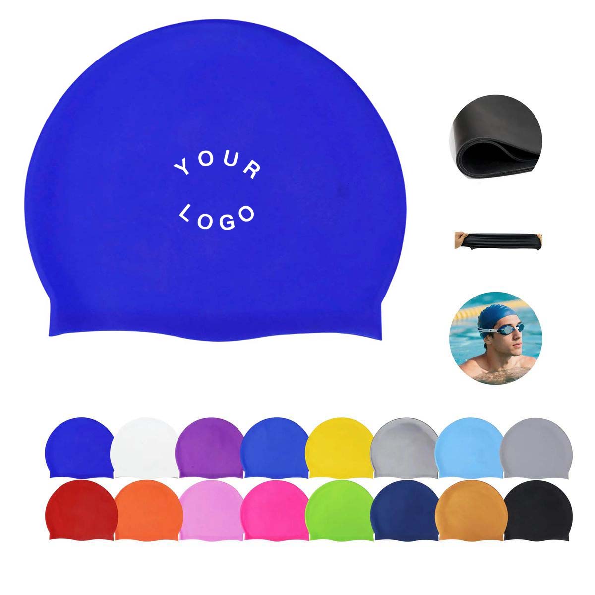 Durable Silicone Swimming Cap for Pool Use 14