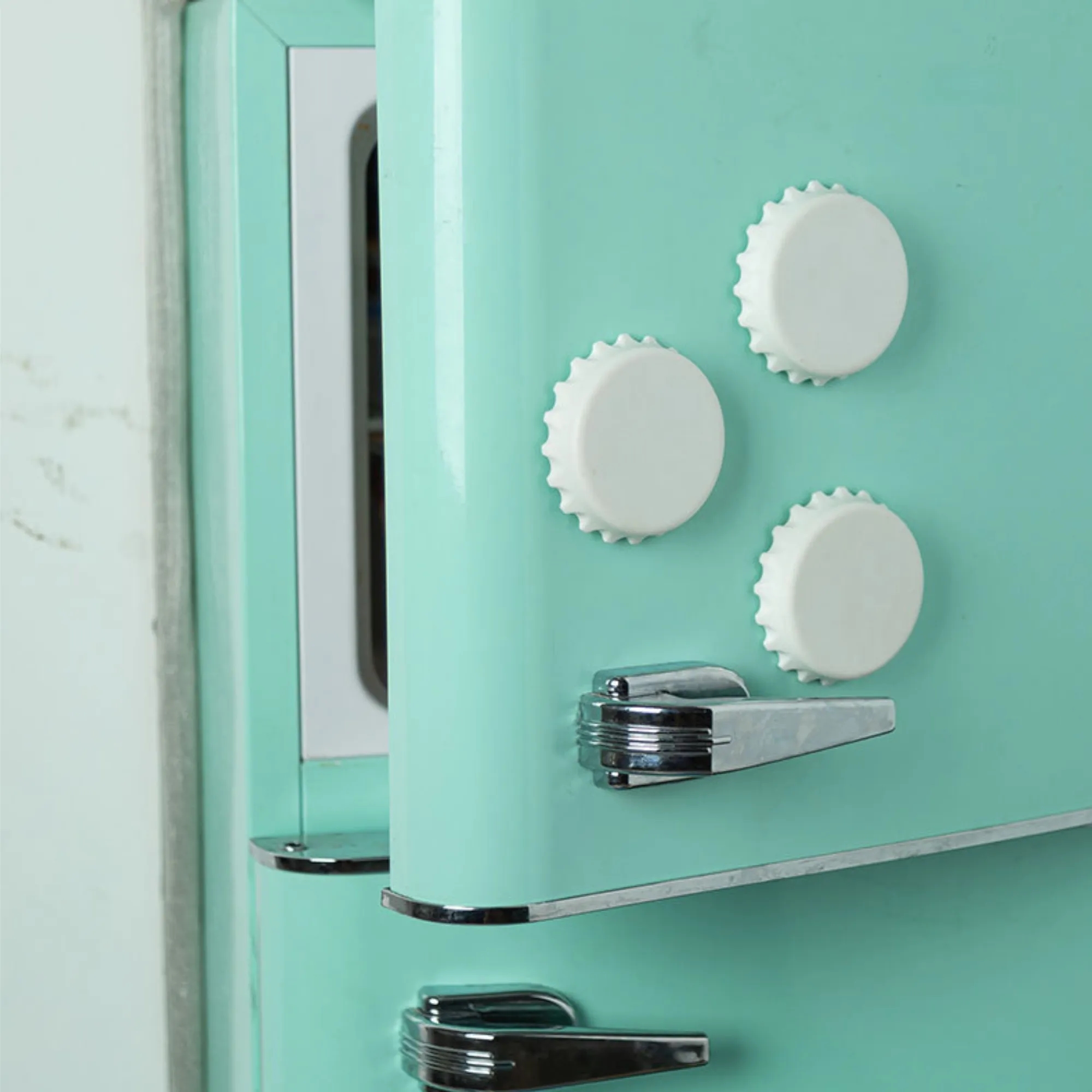 Magnetic Bottle Opener with Fridge Magnet Cap Catcher 2