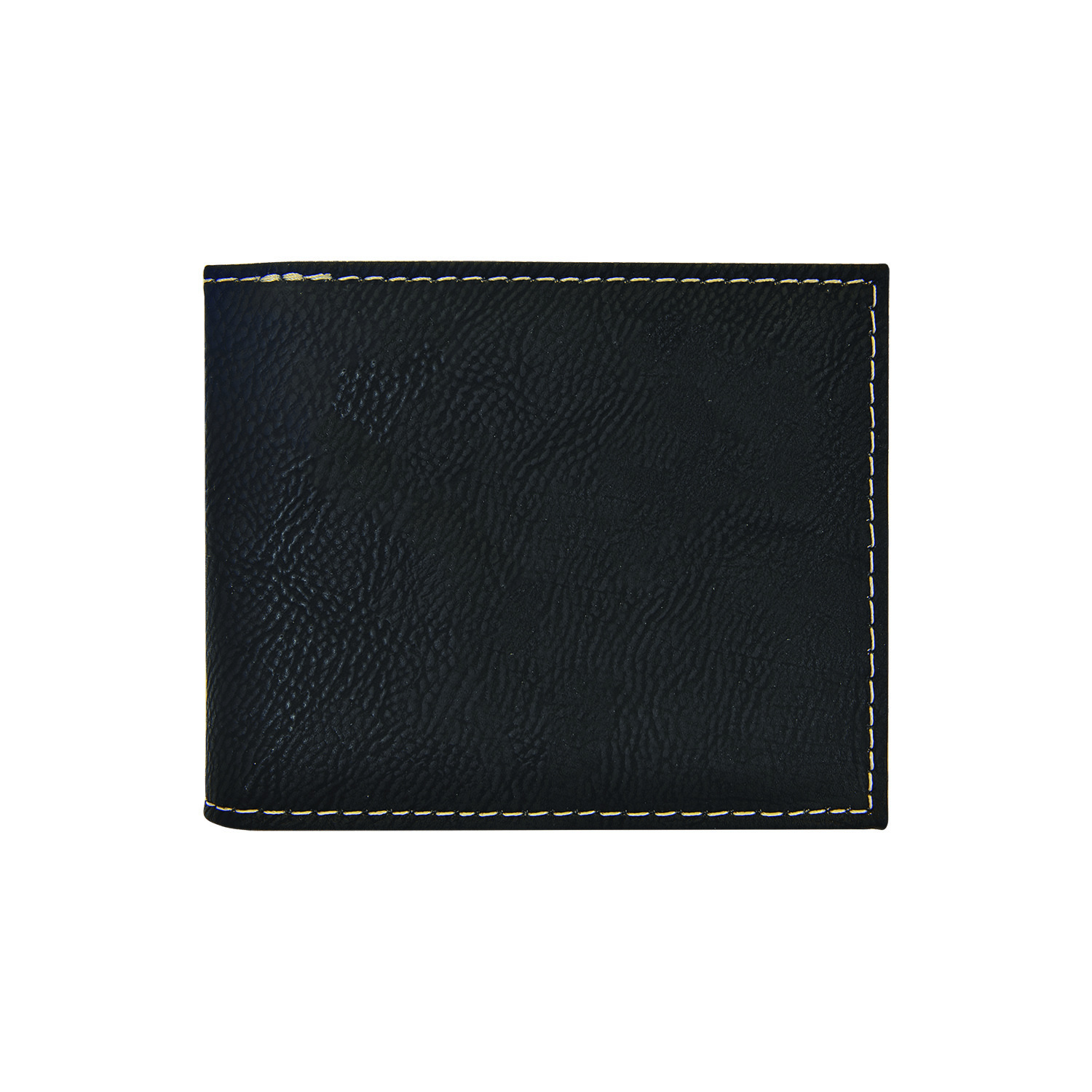Black/Gold Leatherette Bi-Fold Wallet w/ Flip ID Display 5