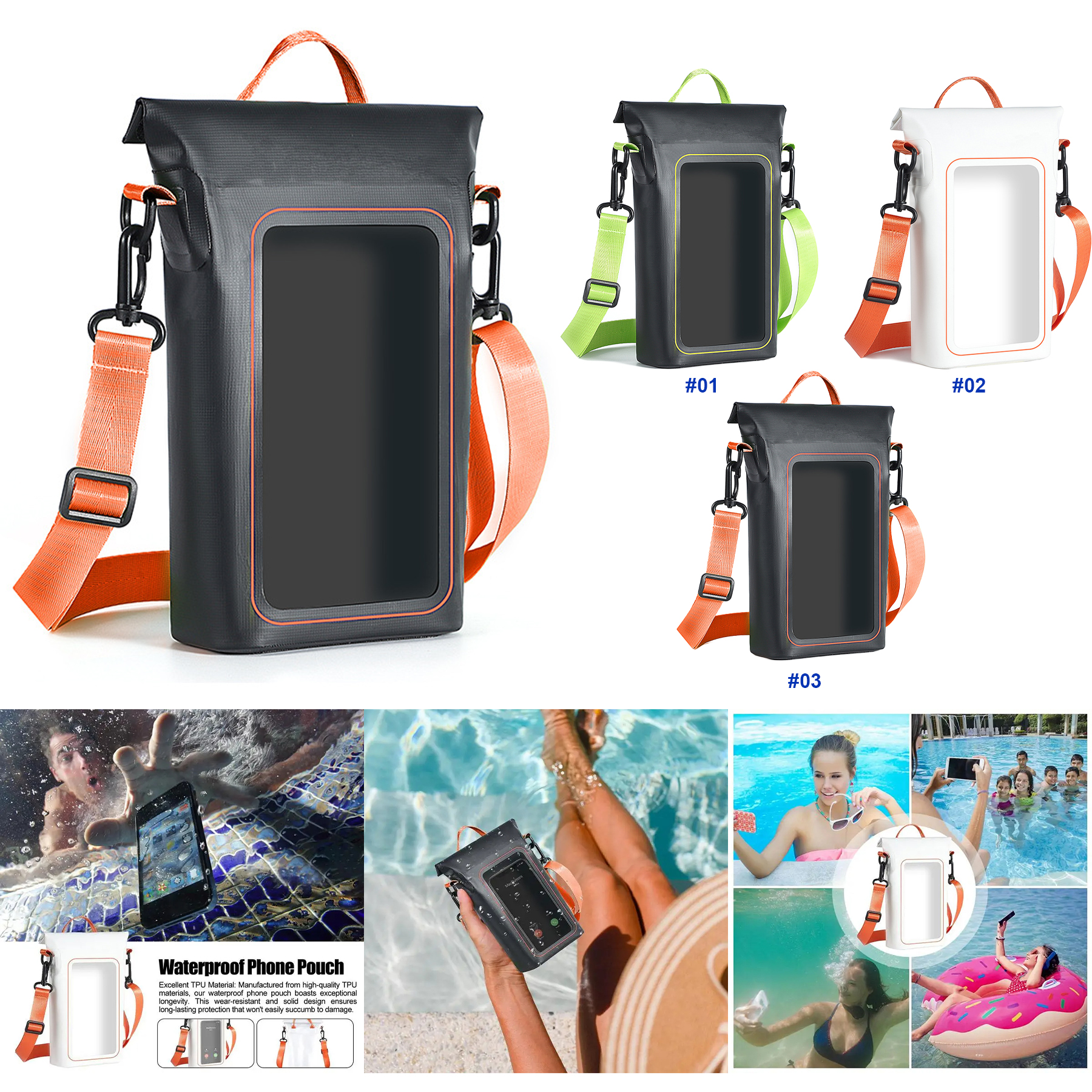 Waterproof TPU Bag for Mobile Phone and Diving 1