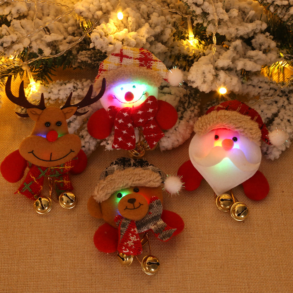 Christmas Badge LED Brooch Doll 4
