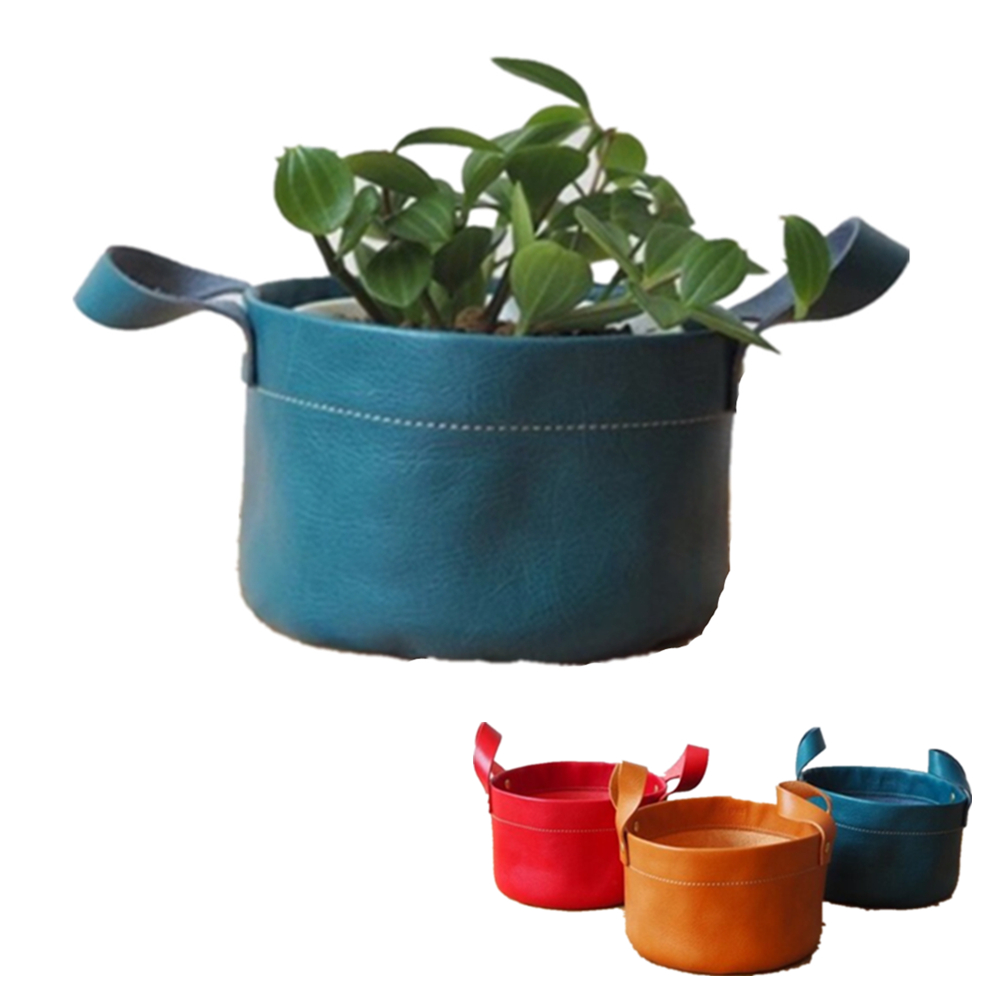 Leather Flower Pot Planting Gardening Pot 6