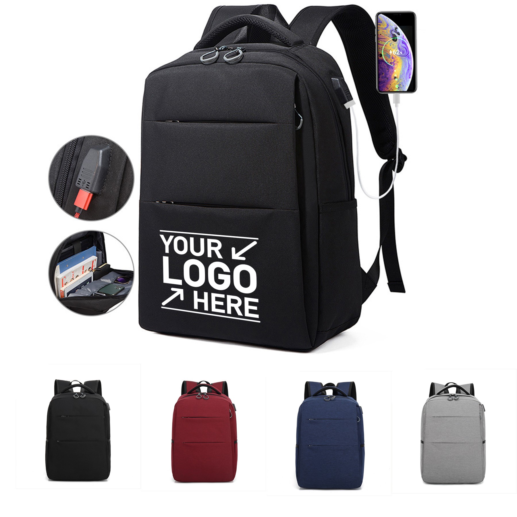 Travel Laptop Backpack With USB Charging Port